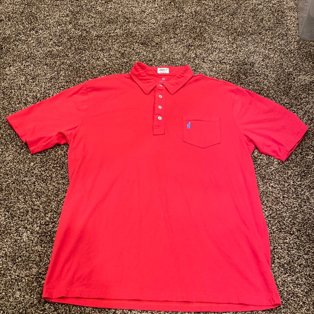 Johnnie-O 4 button polo shirt with left chest pocket. 100% cotton.